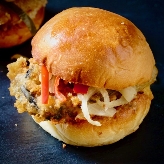 Beer battered oyster sliders