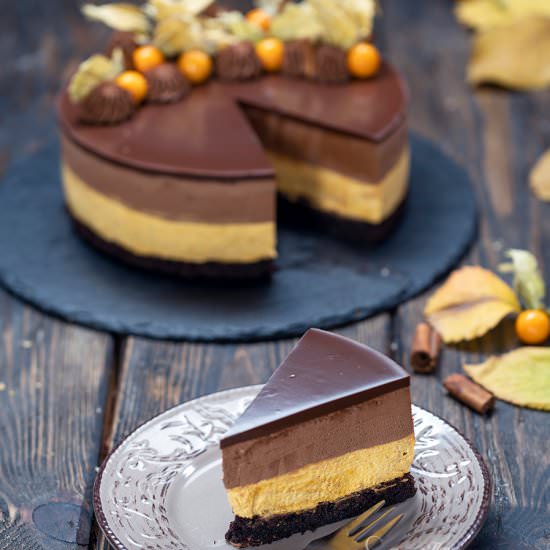 Chocolate Pumpkin Mousse Cake