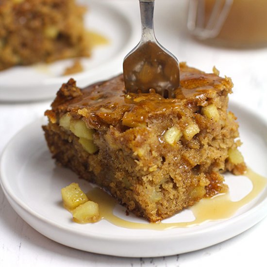 Apple Spice Cake with Caramel Sauce