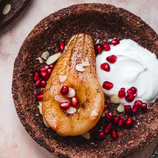 Maple roasted pears