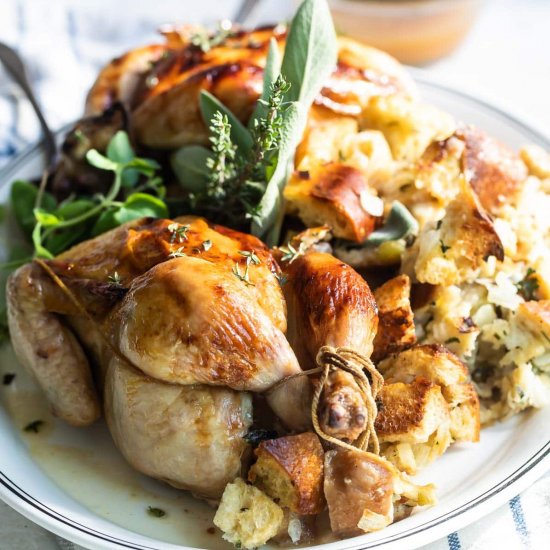 Cornish Hens with Stuffing