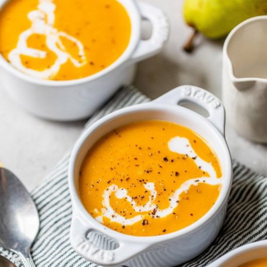 Slow Cooker Butternut Pear Soup