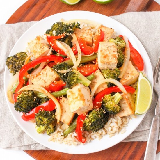 Baked Sesame Tofu & Veggies