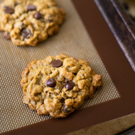 PEANUT BUTTER OAT CHOC CHIP COOKIES