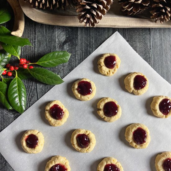 Orange Lingonberry Thumbprints