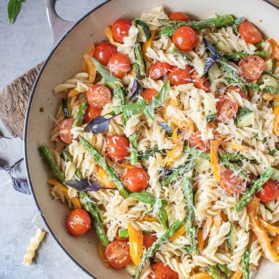 Pan Fried Pasta Primavera