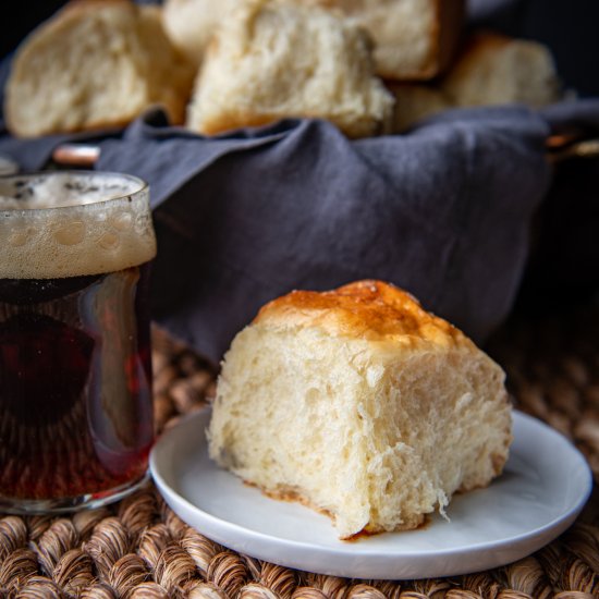 Beer Butter and Potato Dinner Rolls