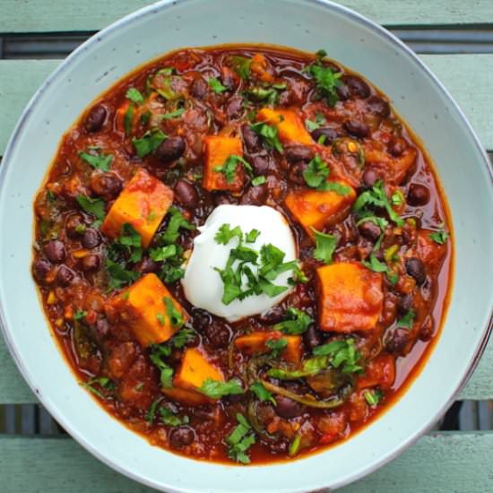 Sweet Potato & Black Bean Chilli