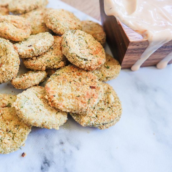 Lightened Up “Fried” Pickles