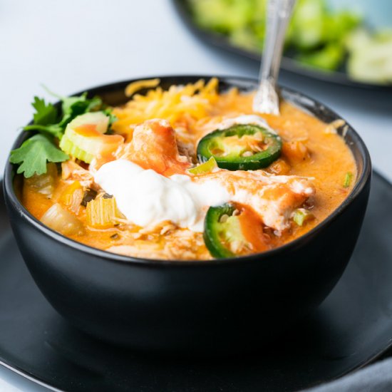 Healthy Keto Buffalo Chicken Chili