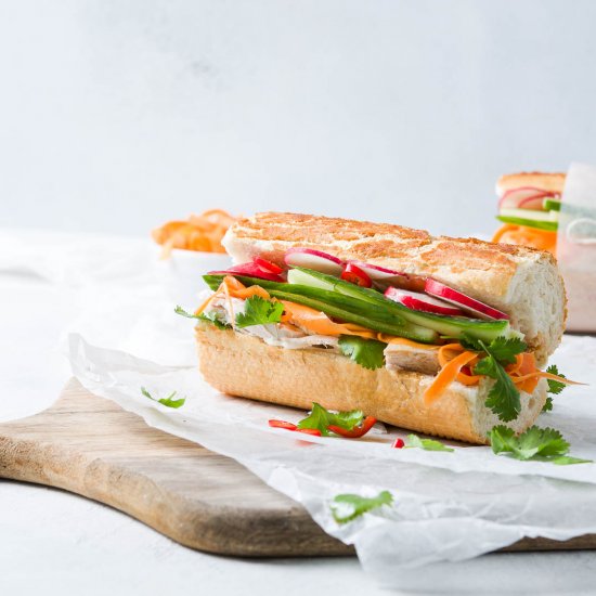 Leftover Turkey Banh Mi Baguette