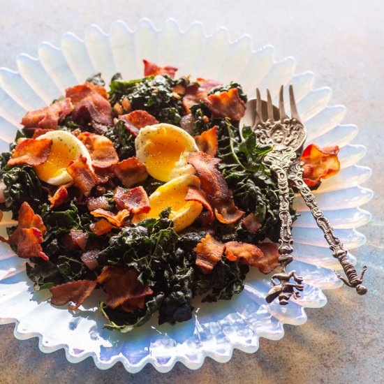 Kale Salad with Balsamic & Bacon