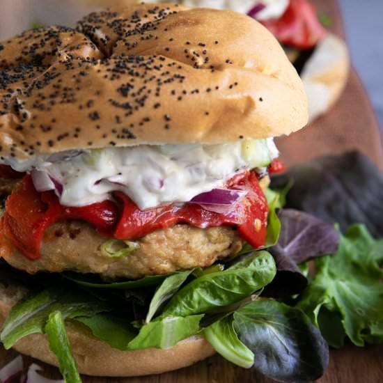 Mediterranean Grilled Turkey Burger