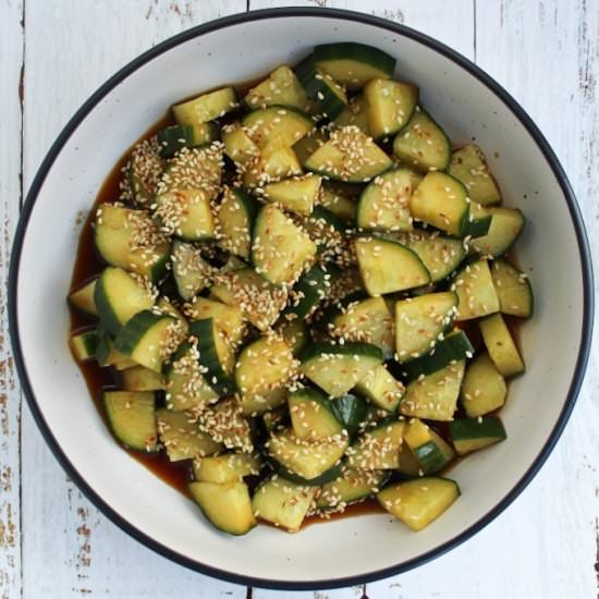 Five-minute pickled cucumber salad