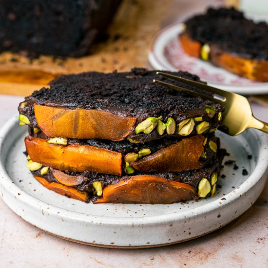 persimmon chocolate loaf cake