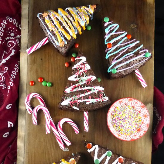 Spelt Brownie Christmas Trees