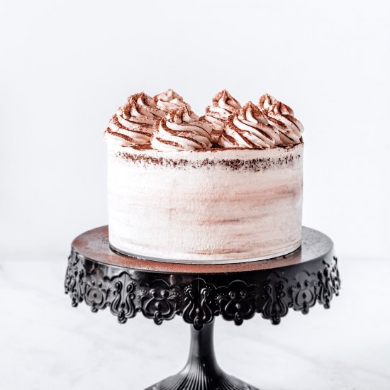 Chocolate layer cake whipped ganach