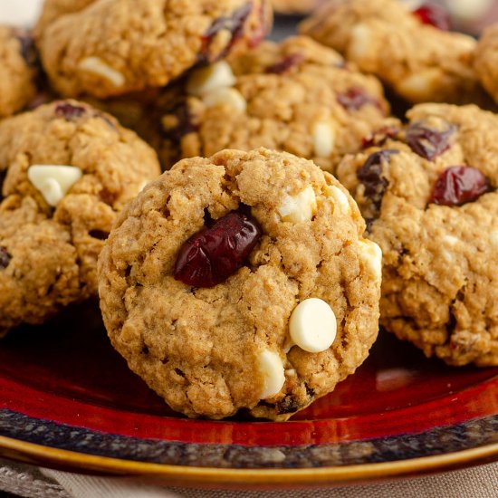 white choc cranberry oat cookies