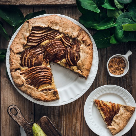 Rustic pear almond tart