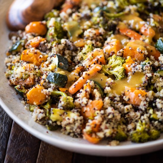 Warm Quinoa & Roasted Veggie Salad