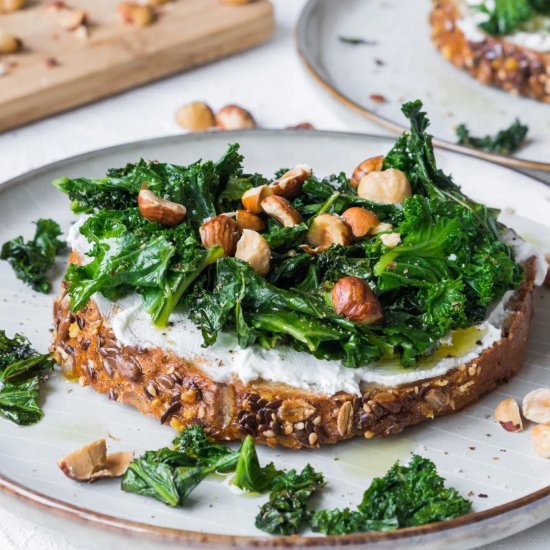 Kale, Goat Cheese & Hazelnut Toast