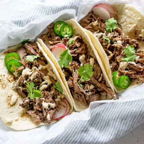 Slow Cooker Barbacoa Tacos