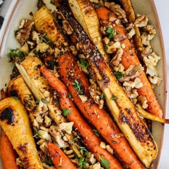 Honey Roasted Carrots and Parsnips