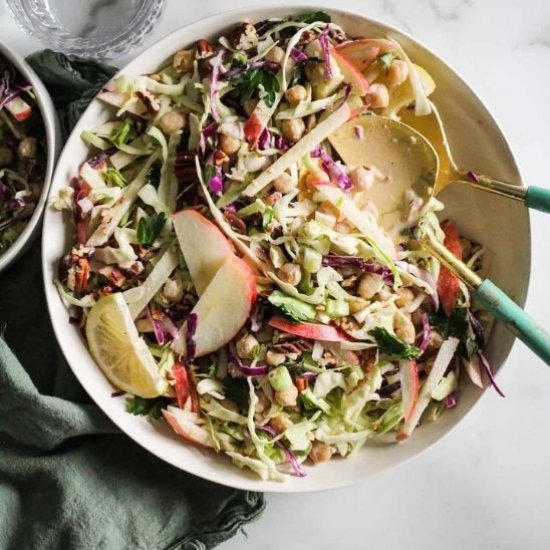 Lemon Tahini Apple Slaw