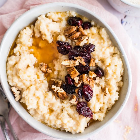 INSTANT POT MILLET PORRIDGE WITH BA