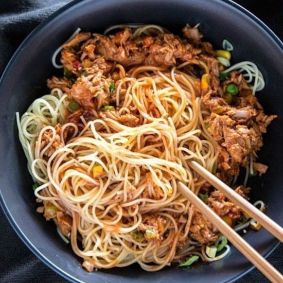 Tuna and Rice Noodle Stir Fry