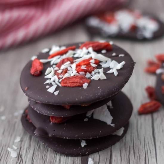 Goji Chocolate and Coconut Barks