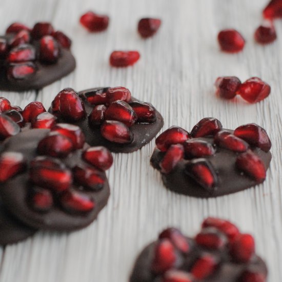 Dark Chocolate Pomegranate Bites