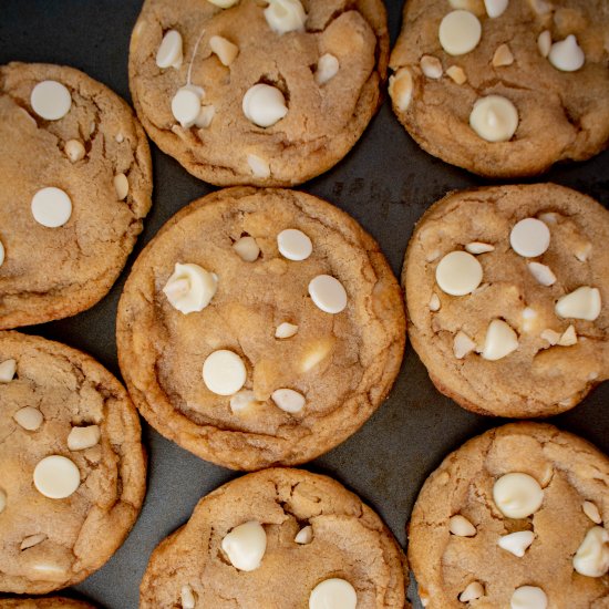 White Choc Macadamia Nut Cookies