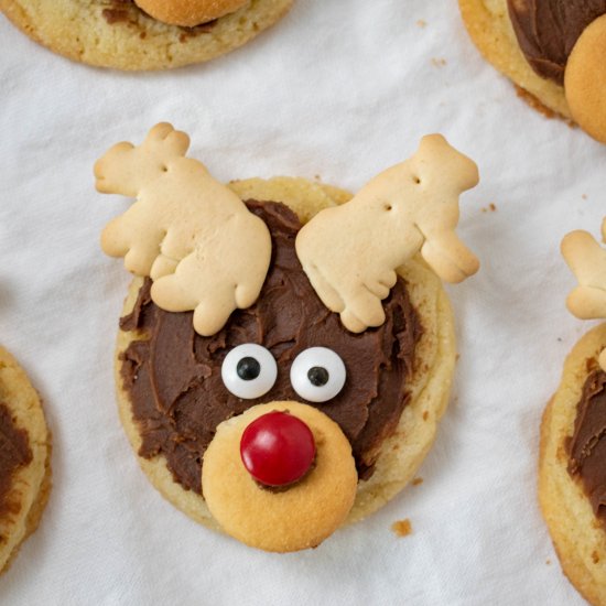 Soft Reindeer Sugar Cookies