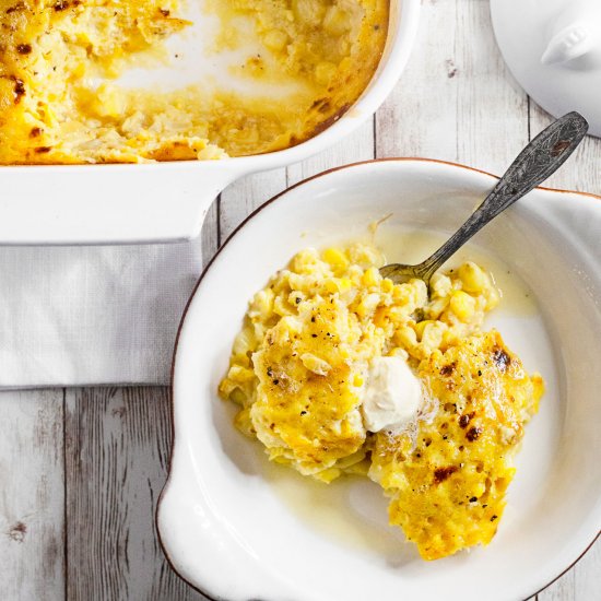 Fried Corn Casserole & Honey Butter