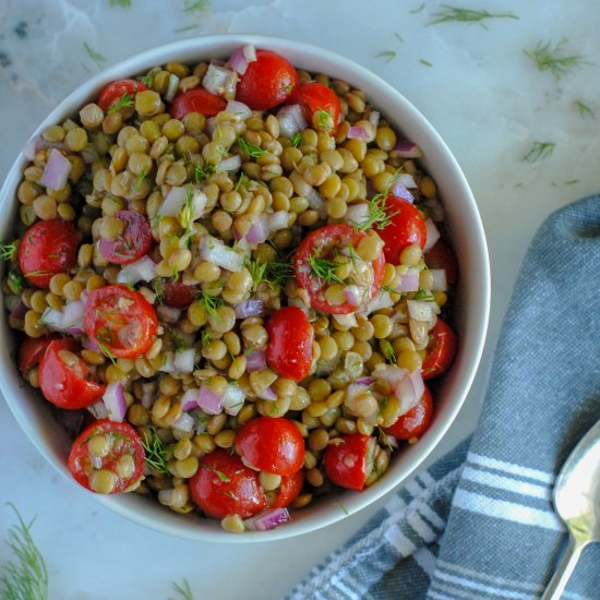 Lentil Salad with Tomatoes and Dill