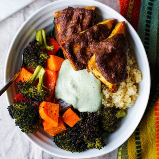 Jerk Tofu Bowls with Hemp Ranch