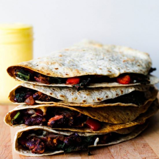 Caribbean Kidney Bean Quesadillas