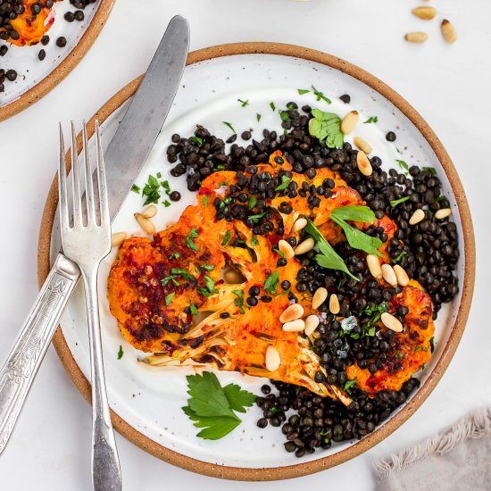 Harissa Cauliflower Steaks