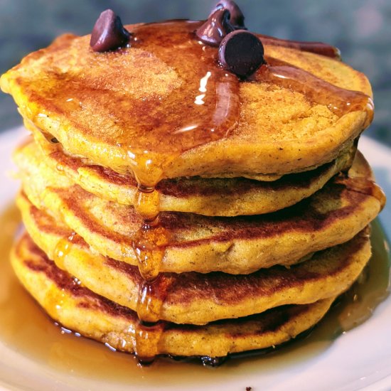 Oats flour pumpkin pancakes