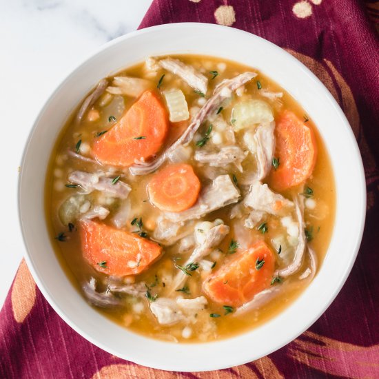 Leftover Turkey and Vegetable Soup