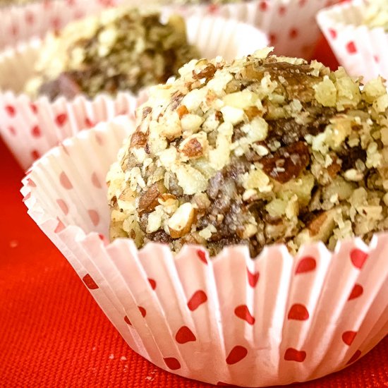 Fudgy Pecan Bourbon Balls