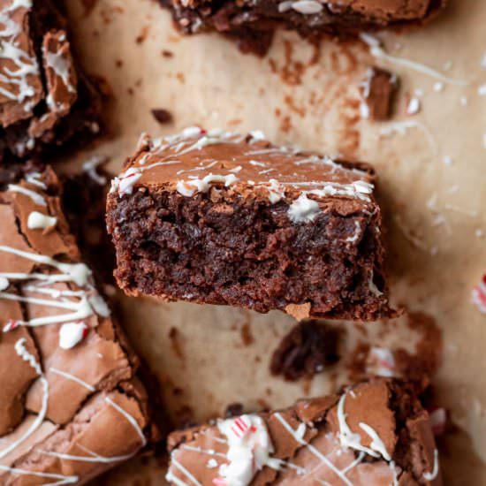 Peppermint Mochi Brownies