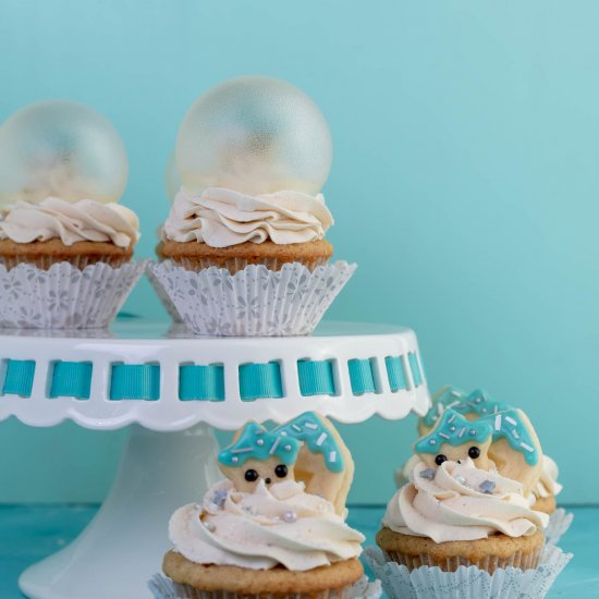 Eggnog Snow Globe Cupcakes