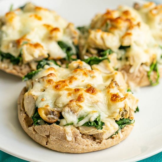 Turkey spinach mushroom melts