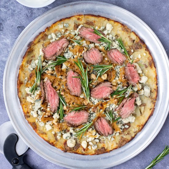 RUSSET POTATO PIZZA CRUST with beef