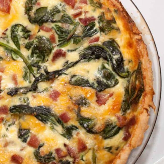 Spinach, Ham, and Cheddar Quiche