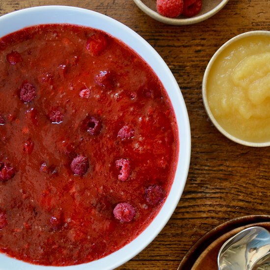 Raspberry Applesauce Jell-O Salad