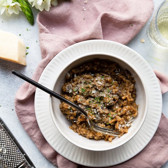 Dried and Fresh Mushroom Risotto