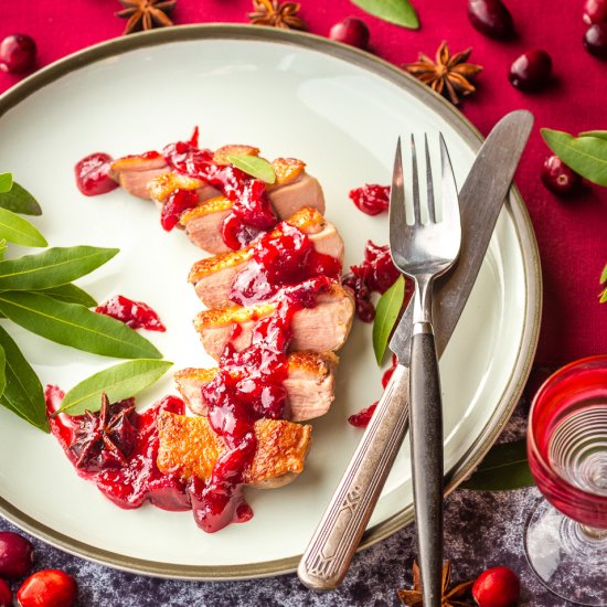 Duck Breast with Cranberry Sauce